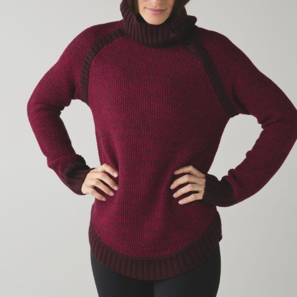 Lululemon passage to Prana sweater in berry rumble/Heathered Bordeaux drama - Picture 8 of 11